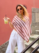 pink brown stripes cape
